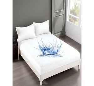 CUBRECOLCHON IMPERMEABLE 2 PLAZAS COLOR BLANCO