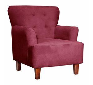 Poltrona York 1c  Felpa Burdeo 75x55x92 cm