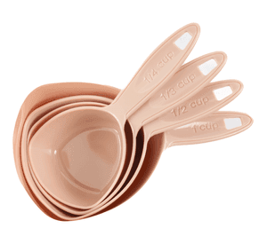 SET 4 TAZAS MEDIDORAS ROSADAS