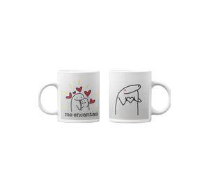 Tazones tazas blancas Me Encantas Regalo