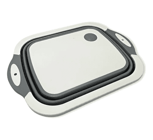 Compre Já Fácil escurridor de silicona multiusos para cocina y tabla de cortar color gris