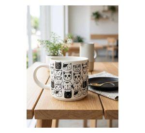 Tazón Taza Cerámica Diseño Modelo Gatitos Nekos