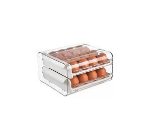 Organizador Portahuevos 2 Niveles 32 Huevos 26x23 CM Blanco