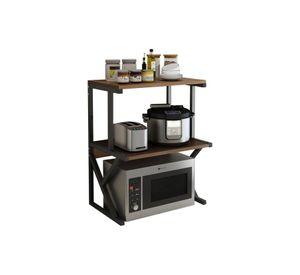 Estante Rack Cocina Microondas Organizador Negro 64x54x37 CM