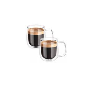 Pack 2 Tazas MUG Café Té Doble Pared Vidrio 250 ML