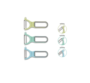 Pelador Verduras 4623 Pack 3 Pzas Acero Inoxidable y Mango Ergonómico
