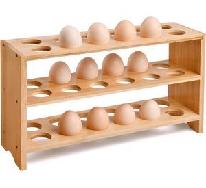Organizador De Huevos De Bambú 36und Huevera Portahuevos Madera