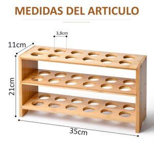 Organizador De Huevos De Bambú 36und Huevera Portahuevos Madera