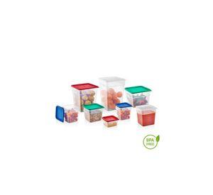 RECIPIENTE CUADRADO POLIPROPILENO 1.9 LTS CON TAPA AZUL