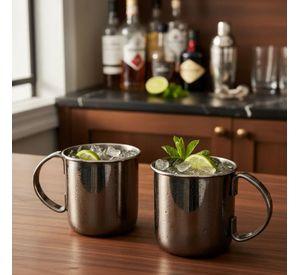 Tazón Moscow Mule 16OZ Negro Set 2 piezas