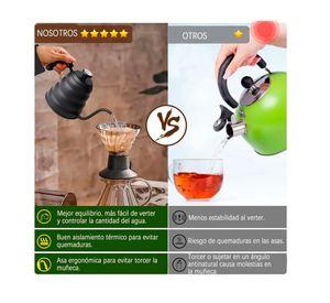 Tetera Cuello De Cisne Con Termometro Cafe Te Hervidor 1 2l
