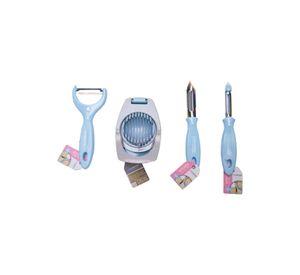 Kit de rebanador y peladores celeste