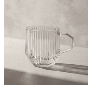 Set 6 Tazas De Vidrio Acanalado 245ml