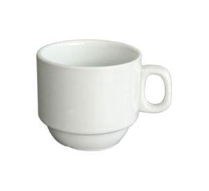SET DE 24 TAZAS CAFE DE PORCELANA BLANCOS 100CC STAR ROUND