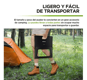 Hikeo Parrillera plegable de carbón portátil para asados color negro