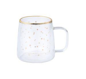 Adagio Teas Taza Doble Vidrio Estrellas Doradas