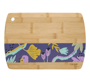 Tabla De Cortar Bamboo Flowers Keep 23x33 Parrilla Cocina 33x23