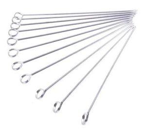 Set 10 Pinchos Brochetas Anticucho Acero Inoxidable 20cm