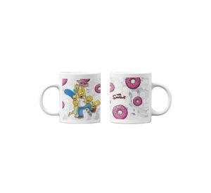Tazones tazas blancas Familia Simpson Rosquilla Homero Marge