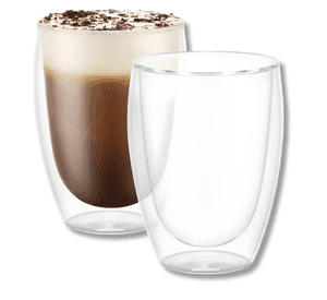 Pack 2 Vasos Vidrio Transparente Moderno 300ml