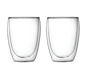 Pack 2 Vasos Vidrio Transparente Moderno 300ml