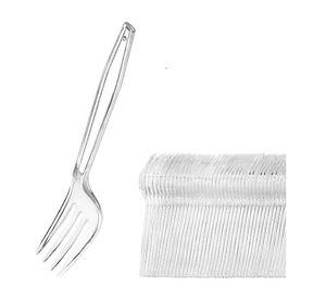 Pack 100 Tenedores Transparente Reutilizable - Desechable