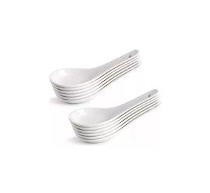 Pack cucharas ceramica ceviche aperitivo coctel blanco