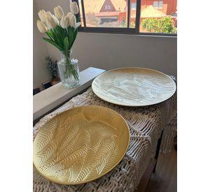 Set de 2 platos decorativos - Diseño hojas