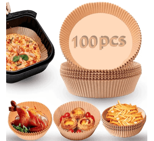 100 Forros Desechables Hornear Antiadherentes Air Fryer Beige