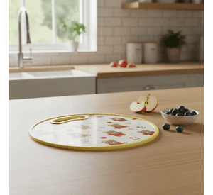 Tabla De Picar Plastica Redonda 30cm Con Estampado Infantil Oso