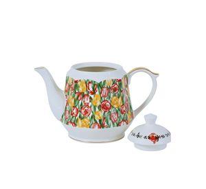 Tetera Diseño Primavera Floral Elegante Decoración Hogar Jhn