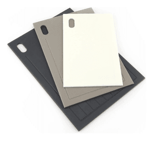 Set 3 tablas para cortar picar cocina Home Logics color crema blanco y negro