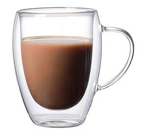 Set 2 Tazas Doble Pared De Vidrio 350ml T Capuchino La Cream