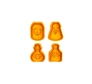 Cortadores de galletas - botellas de pociones (pack 4 un)