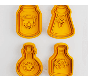 Cortadores de galletas - botellas de pociones (pack 4 un)