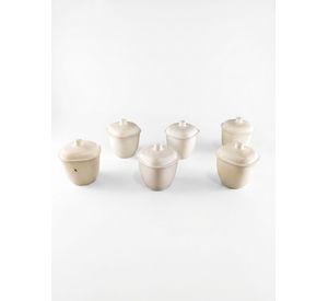 Set Azucarero Ceramica Blanco 6 Pcs