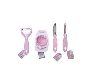 Kit de rebanador y peladores rosado