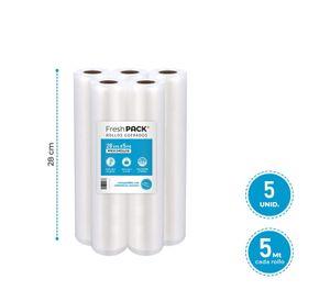 5 Rollos Vacio 28cm X 5mts Para Selladora Casera