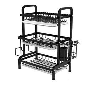 Secador Escurridor De Loza Platos 3 Niveles / Negro