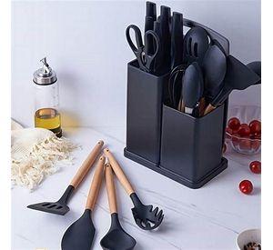 Set 19 Utensilios De Cocina De Acero Inoxidable Y Silicona
