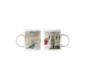 Tazones tazas blancas Big Ben Londres Vintage