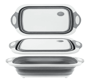 Tabla De Silicona 2 En 1 De Cortar Plegable Drenaje Cocinas Blanco