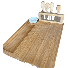 Tabla de Quesos de madera con set de cuchillos