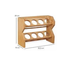 Especiero de madera con 8 frascos de vidrio Simplit