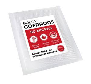 100 Bolsas Sellado - Empacado Al Vacío Gofradas 15x20 Cm 80 Micras