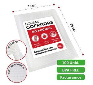 100 Bolsas Sellado - Empacado Al Vacío Gofradas 15x20 Cm 80 Micras