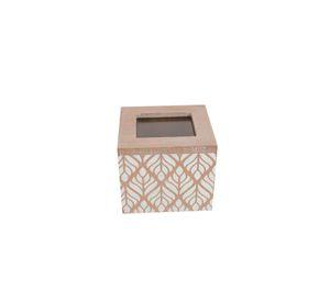 Caja de Té Madera Diseño 9.5x8.5x8.5cm