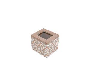 Caja de Té Madera Diseño 9.5x8.5x8.5cm