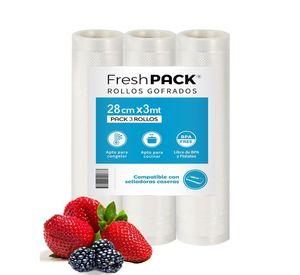 3 Rollos Vacio 28cm X 5mts compatible con Freshpack Oster y otras