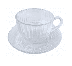 Set de 6 Tazas de Vidrio 240ml con Platillos - Deli Glass